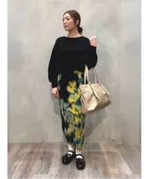 M.C. Lacroix floral set dress with knit top / エムシーラクロワフローラルセットドレス ニットトップ付 結婚式 二次会 フォーマル