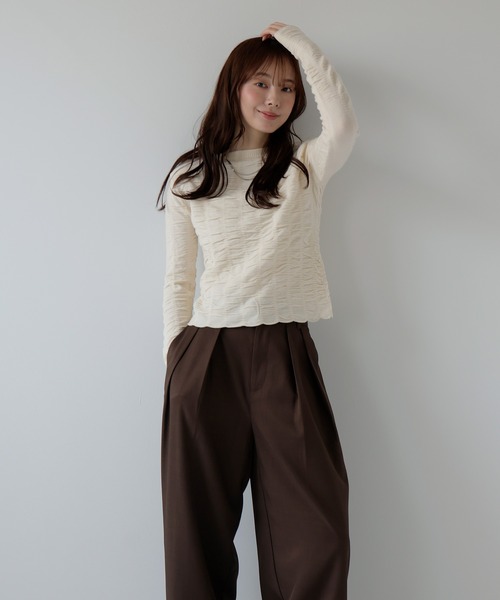 AMUU. PRECIEUSE(アムープレシューズ)の「メローシャーリングニットカーディガン(ニット/セーター・レディース・チャコールグレー/アイボリー・FREE)」の12枚目の写真
