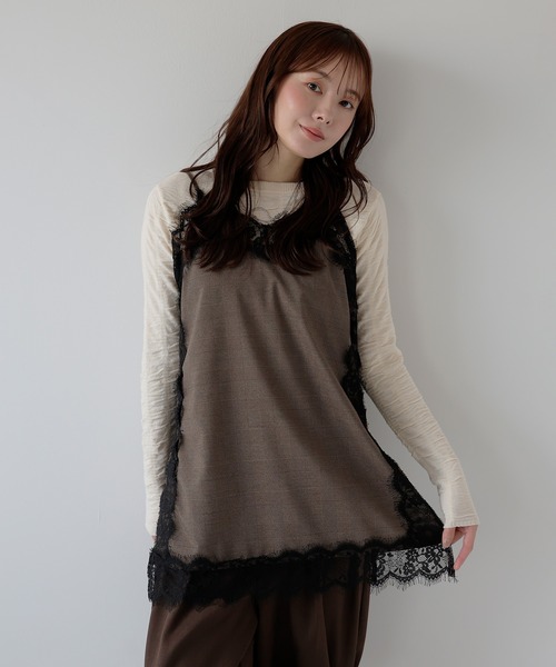 AMUU. PRECIEUSE(アムープレシューズ)の「メローシャーリングニットカーディガン(ニット/セーター・レディース・チャコールグレー/アイボリー・FREE)」の14枚目の写真