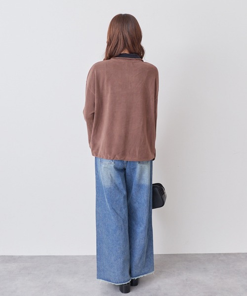 archives(アルシーヴ)の「ハーフzip配色フリースPO(Tシャツ/カットソー・レディース・チャコールグレー/モカ・MEDIUM)」の14枚目の写真