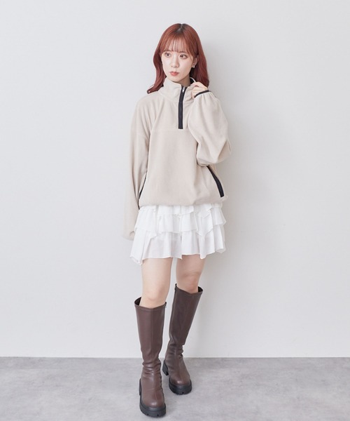 archives(アルシーヴ)の「ハーフzip配色フリースPO(Tシャツ/カットソー・レディース・チャコールグレー/モカ・MEDIUM)」の20枚目の写真