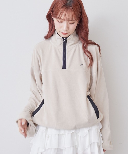 archives(アルシーヴ)の「ハーフzip配色フリースPO(Tシャツ/カットソー・レディース・チャコールグレー/モカ・MEDIUM)」の15枚目の写真