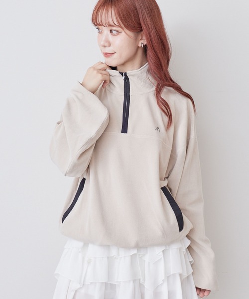 archives(アルシーヴ)の「ハーフzip配色フリースPO(Tシャツ/カットソー・レディース・チャコールグレー/モカ・MEDIUM)」の16枚目の写真