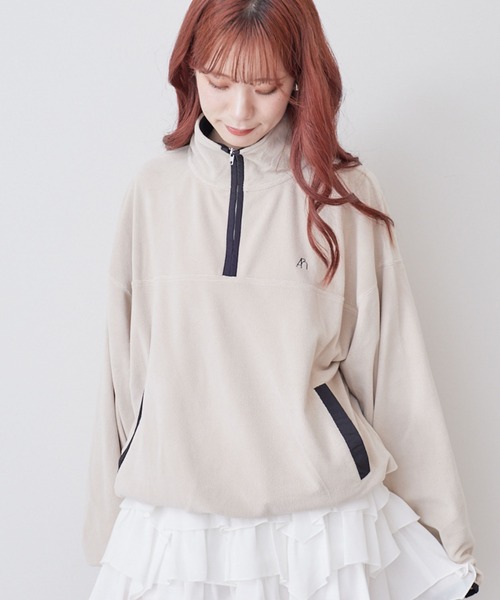 archives(アルシーヴ)の「ハーフzip配色フリースPO(Tシャツ/カットソー・レディース・チャコールグレー/モカ・MEDIUM)」の17枚目の写真