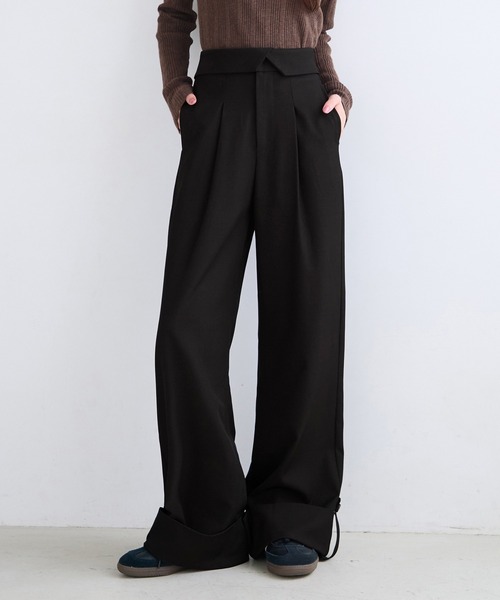 CHAN ME（チャンミ）の「ロールアップストレートパンツ（その他パンツ・レディース・チャコールグレー/ブラック・SMALL/MEDIUM）」の2枚目の写真