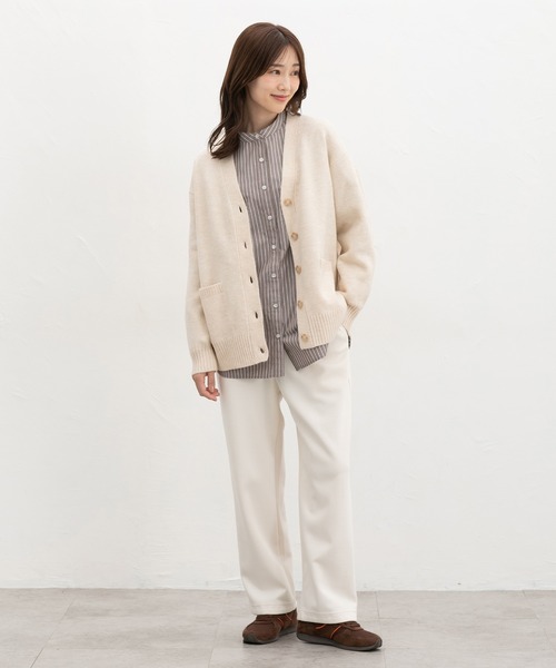 Honeys(ハニーズ)の「ふんわりVネックカーデ(カーディガン/ボレロ・レディース・ブラウン系1/ベージュ系1/ブルー系1/ピンク系1/ヘザーチャコール/杢グレー・L/LL/M/S)」の21枚目の写真