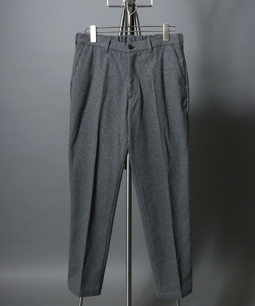 ANPAS(アンパス)の「Faux Wool Tapered Trousers / <セットアップ可>ウールライク テーパードトラウザーパンツ スーツ スラックス ボトムス メンズ オンオフ兼用 ビジネス ビジカジ 秋冬 きれいめ(スラックス・メンズ・グレー/チャコールグレー/ライトブラウン・L/LL/M/3L)」の1枚目の写真