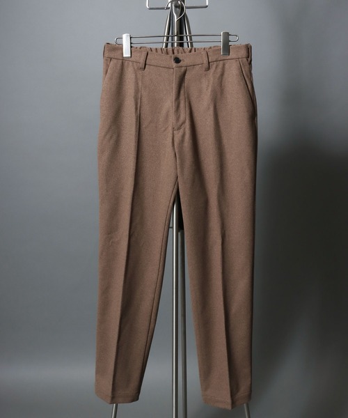 ANPAS(アンパス)の「Faux Wool Tapered Trousers / <セットアップ可>ウールライク テーパードトラウザーパンツ スーツ スラックス ボトムス メンズ オンオフ兼用 ビジネス ビジカジ 秋冬 きれいめ(スラックス・メンズ・グレー/チャコールグレー/ライトブラウン・L/LL/M/3L)」の3枚目の写真