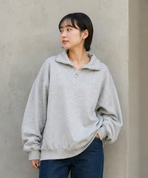 ハーフジップ オーバーサイズスウェット