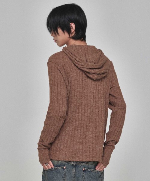 KICHUL(キチョル)の「コージーリブニットフーディー(ブラウン)(パーカー・レディース・その他・SMALL/MEDIUM/LARGE)」の3枚目の写真