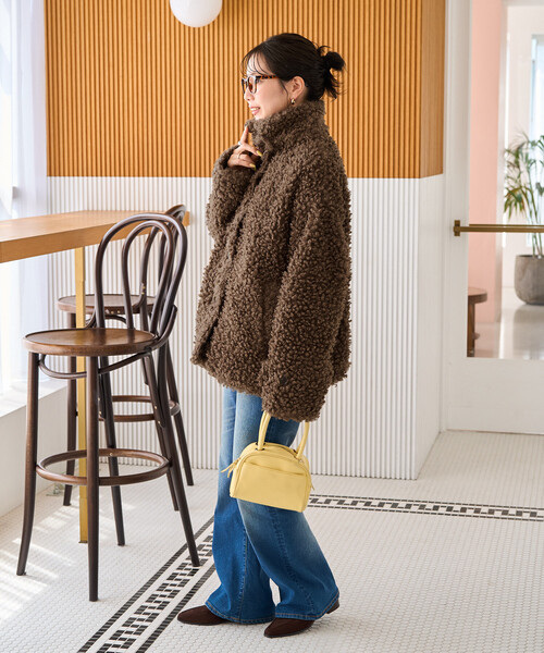 FREAK'S STORE(フリークスストア)の「限定展開 プードル ファー スタンドカラー ジャケット(その他アウター・レディース・チャコールグレー/ナチュラル/ブラウン/ブラック・フリ-)」の10枚目の写真