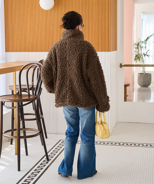 FREAK'S STORE(フリークスストア)の「限定展開 プードル ファー スタンドカラー ジャケット(その他アウター・レディース・チャコールグレー/ナチュラル/ブラウン/ブラック・フリ-)」の11枚目の写真
