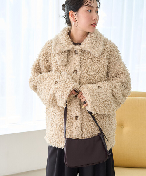 FREAK'S STORE(フリークスストア)の「限定展開 プードル ファー スタンドカラー ジャケット(その他アウター・レディース・チャコールグレー/ナチュラル/ブラウン/ブラック・フリ-)」の13枚目の写真