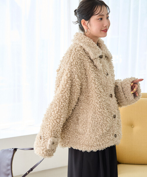 FREAK'S STORE(フリークスストア)の「限定展開 プードル ファー スタンドカラー ジャケット(その他アウター・レディース・チャコールグレー/ナチュラル/ブラウン/ブラック・フリ-)」の14枚目の写真
