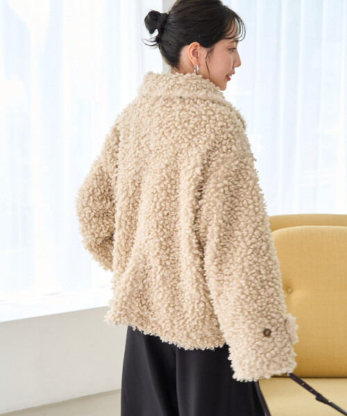 FREAK'S STORE(フリークスストア)の「限定展開 プードル ファー スタンドカラー ジャケット(その他アウター・レディース・チャコールグレー/ナチュラル/ブラウン/ブラック・フリ-)」の15枚目の写真