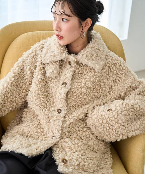 FREAK'S STORE(フリークスストア)の「限定展開 プードル ファー スタンドカラー ジャケット(その他アウター・レディース・チャコールグレー/ナチュラル/ブラウン/ブラック・フリ-)」の17枚目の写真