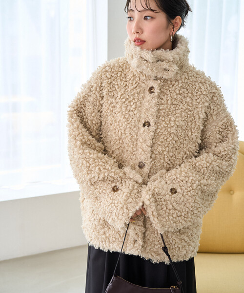 FREAK'S STORE(フリークスストア)の「限定展開 プードル ファー スタンドカラー ジャケット(その他アウター・レディース・チャコールグレー/ナチュラル/ブラウン/ブラック・フリ-)」の18枚目の写真