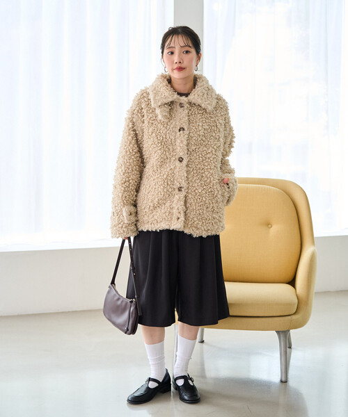 FREAK'S STORE(フリークスストア)の「限定展開 プードル ファー スタンドカラー ジャケット(その他アウター・レディース・チャコールグレー/ナチュラル/ブラウン/ブラック・フリ-)」の19枚目の写真