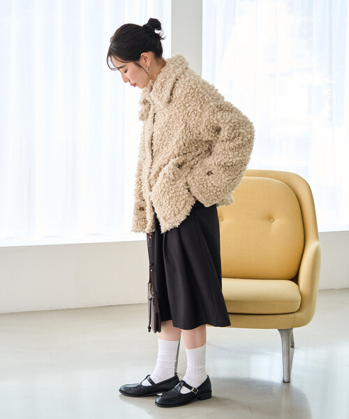 FREAK'S STORE(フリークスストア)の「限定展開 プードル ファー スタンドカラー ジャケット(その他アウター・レディース・チャコールグレー/ナチュラル/ブラウン/ブラック・フリ-)」の20枚目の写真