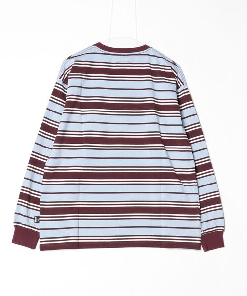 MAGIC NUMBER(マジック ナンバー)の「【MAGIC NUMBER】MULTI BORDER L/S T-SHIRT(Tシャツ/カットソー・メンズ・バーガンディー/ネイビー・LARGE/X-LARGE/MEDIUM)」の3枚目の写真