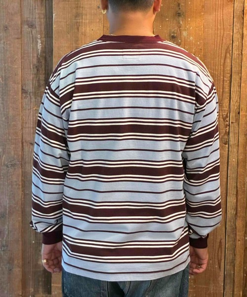 MAGIC NUMBER(マジック ナンバー)の「【MAGIC NUMBER】MULTI BORDER L/S T-SHIRT(Tシャツ/カットソー・メンズ・バーガンディー/ネイビー・LARGE/X-LARGE/MEDIUM)」の6枚目の写真