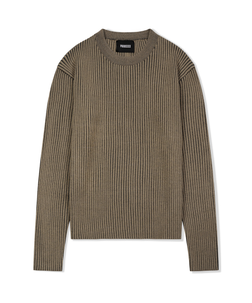 PHOS333(フォースサンサンサン)の「M リブニットセーター/ベージュ(ニット/セーター・メンズ・その他・LARGE)」の3枚目の写真