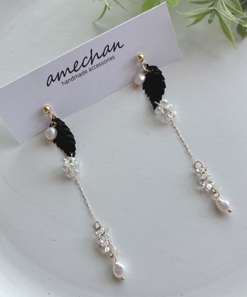 tunee（チュニー）の「【amechan】月影のしずく（ピアス）(MA)（ピアス（両耳用）・レディース・グリーン/クリア・FREE）」の2枚目の写真