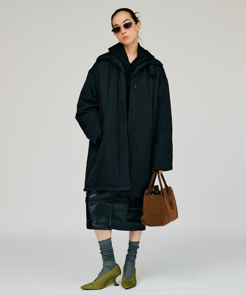 PRANK PROJECT(プランクプロジェクト)の「【2026Winter Pre-Order】パデッドスカーフミドルコート / Padded Scarf Middle Coat(その他アウター・レディース・ブラウン/ブラック・FREE)」の5枚目の写真