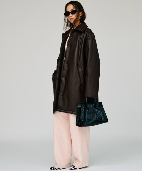 PRANK PROJECT(プランクプロジェクト)の「【2026Winter Pre-Order】パデッドスカーフミドルコート / Padded Scarf Middle Coat(その他アウター・レディース・ブラウン/ブラック・FREE)」の8枚目の写真