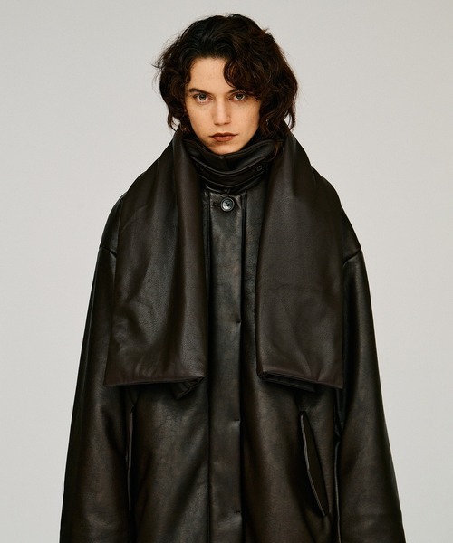 PRANK PROJECT(プランクプロジェクト)の「【2026Winter Pre-Order】パデッドスカーフミドルコート / Padded Scarf Middle Coat(その他アウター・レディース・ブラウン/ブラック・FREE)」の11枚目の写真