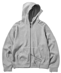 ショルダーパネル ワッフルフード ジップアップ-3Color