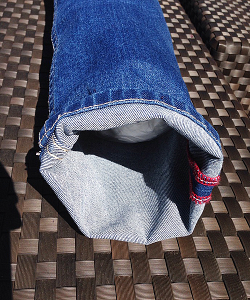 MK MICHEL KLEIN HOMME （エムケーミッシェルクランオム）の「20thアニバーサリー “デザインダメージリメイクデニム”（デニムパンツ・メンズ・インディゴブルー・LARGE/X-LARGE/MEDIUM）」の7枚目の写真