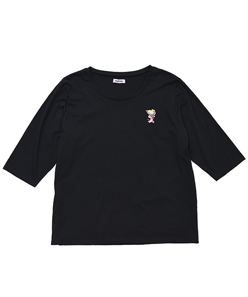 PUNYUS(プニュズ)の「ワンポイント7分T(Tシャツ/カットソー・レディース・ブラック/ブラック系その他/ホワイト/ホワイト系その他・1/4/2/3)」の4枚目の写真