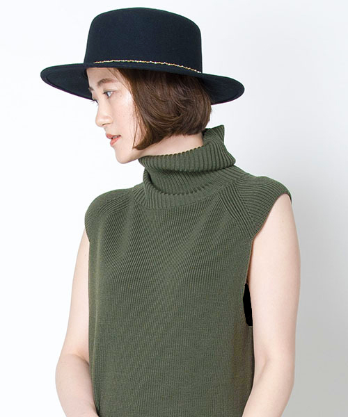 HELIOPOLE（エリオポール）の「LEONTINE VINTAGE カンカン帽（ハット・レディース・グレー/ネイビー/ブラック・SMALL）」の2枚目の写真