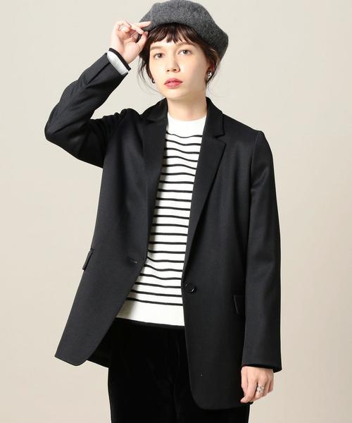 BEAUTY&YOUTH UNITED ARROWS（ビューティーアンドユースユナイテッドアローズ）の「BY カルゼロングジャケット◆（テーラードジャケット・レディース・ブラック/オリーブ・SMALL/MEDIUM）」の2枚目の写真