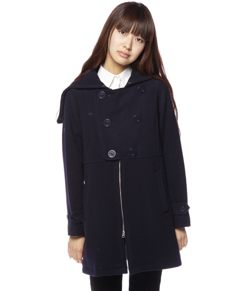 BEAMS BOY(ビームスボーイ)の「BEAMS BOY / ウールフードジップ(その他アウター・レディース・カーキ/ネイビー・ONE SIZE)」の2枚目の写真