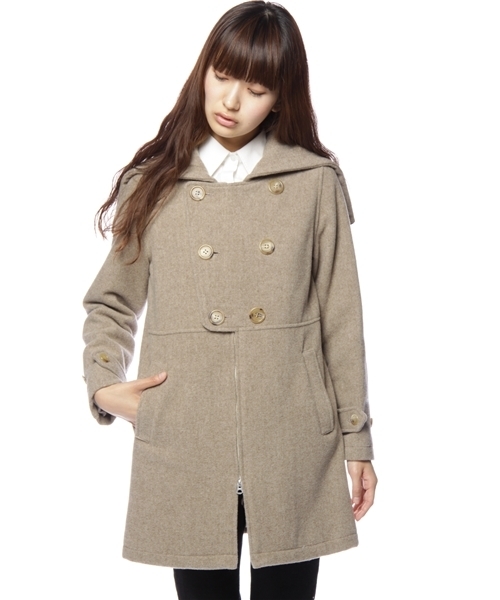 BEAMS BOY(ビームスボーイ)の「BEAMS BOY / ウールフードジップ(その他アウター・レディース・カーキ/ネイビー・ONE SIZE)」の1枚目の写真