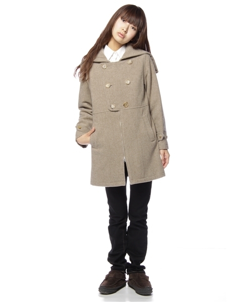 BEAMS BOY(ビームスボーイ)の「BEAMS BOY / ウールフードジップ(その他アウター・レディース・カーキ/ネイビー・ONE SIZE)」の4枚目の写真