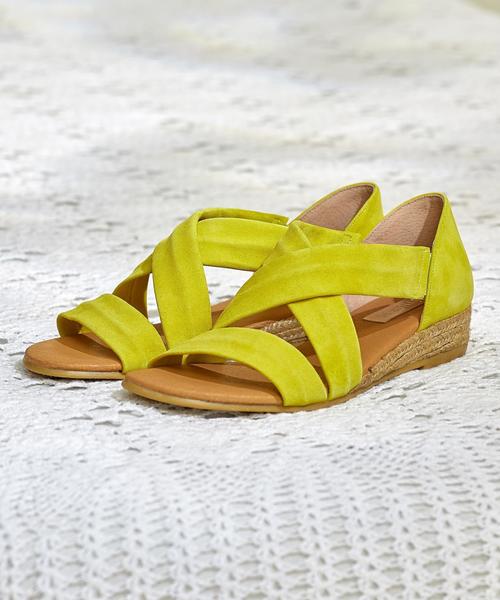 green label relaxing（グリーンレーベルリラクシング）の「◆PINAZ クロスウェッジ RF サンダル ◆（サンダル・レディース・ブラック/ライトグレー/ベージュ/イエロー/ライトピンク/レッド/シルバー・37/35/36/38）」の4枚目の写真