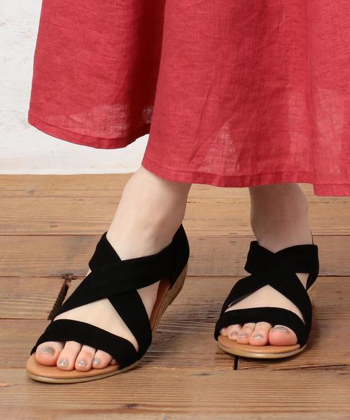 green label relaxing（グリーンレーベルリラクシング）の「◆PINAZ クロスウェッジ RF サンダル ◆（サンダル・レディース・ブラック/ライトグレー/ベージュ/イエロー/ライトピンク/レッド/シルバー・37/35/36/38）」の12枚目の写真