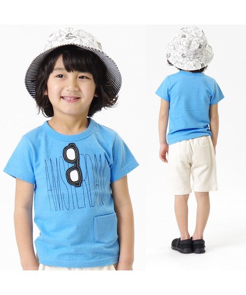 apres les cours（アプレレクール）の「メガネトロンプルイユ半袖Ｔシャツ（Tシャツ/カットソー・キッズ・レッド/グレー/サックスブルー・140/100/120/90/130/80/110）」の6枚目の写真