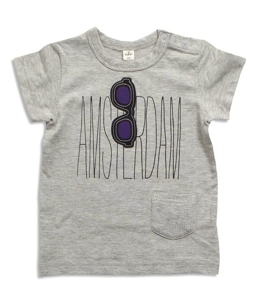 apres les cours（アプレレクール）の「メガネトロンプルイユ半袖Ｔシャツ（Tシャツ/カットソー・キッズ・レッド/グレー/サックスブルー・140/100/120/90/130/80/110）」の7枚目の写真