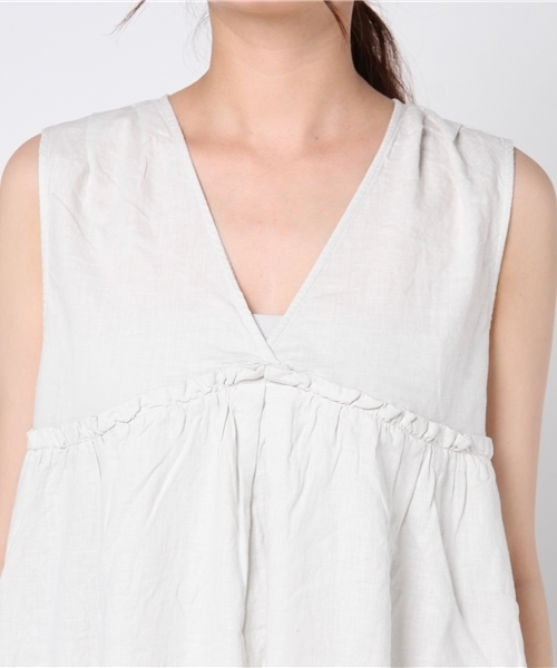 LBC（エルビーシー）の「ノースリVネックワンピース          （ワンピース・レディース・オフホワイト/グリーン/パープル・MEDIUM/LARGE）」の7枚目の写真