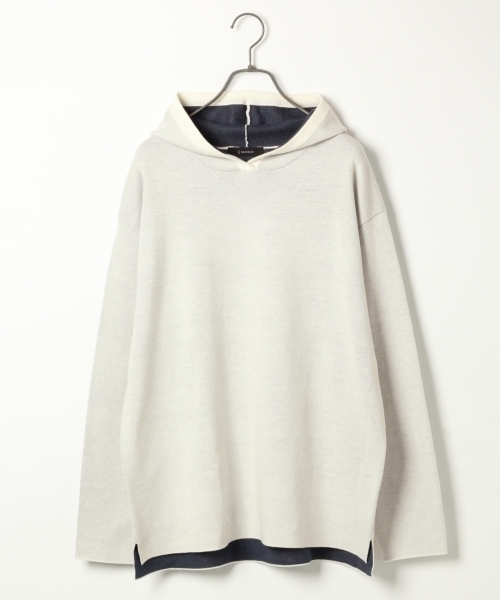 RAGEBLUE（レイジブルー）の「セッケツニットプルオーバーパーカ/764060（ニット/セーター・メンズ・ネイビー/ホワイト/イエロー・SMALL/LARGE/MEDIUM）」の2枚目の写真