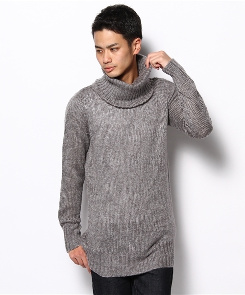 Lui's（ルイス）の「衿ﾄﾞﾚｰﾌﾟﾆｯﾄ（ニット/セーター・メンズ・ブラック/グレー/パープル/ピンク/モカ・SMALL/MEDIUM）」の2枚目の写真