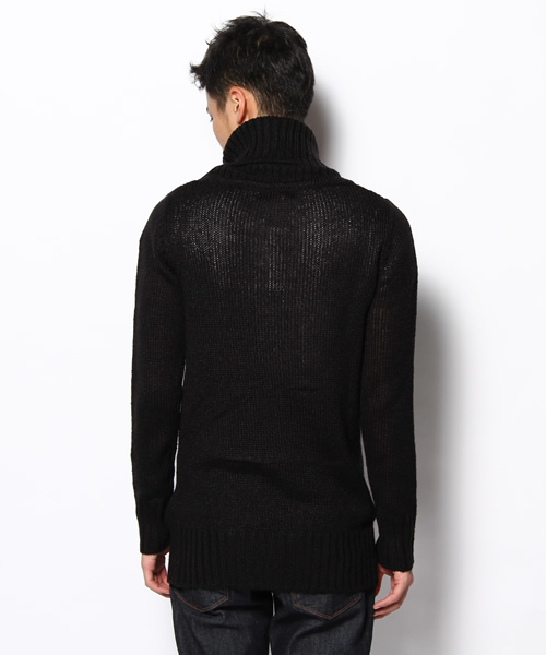 Lui's（ルイス）の「衿ﾄﾞﾚｰﾌﾟﾆｯﾄ（ニット/セーター・メンズ・ブラック/グレー/パープル/ピンク/モカ・SMALL/MEDIUM）」の9枚目の写真