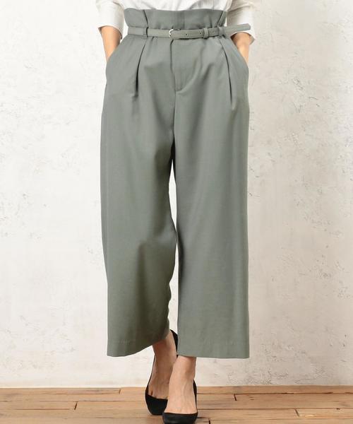 green label relaxing（グリーンレーベルリラクシング）の「■■■KC T/R ハイウエスト ベルト ワイドパンツ ◆（その他パンツ・レディース・ベージュ/オリーブ/ネイビー・36/38）」の13枚目の写真