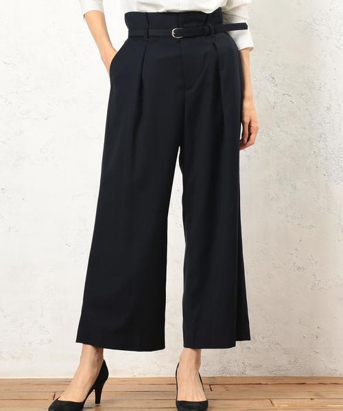 green label relaxing（グリーンレーベルリラクシング）の「■■■KC T/R ハイウエスト ベルト ワイドパンツ ◆（その他パンツ・レディース・ベージュ/オリーブ/ネイビー・36/38）」の14枚目の写真