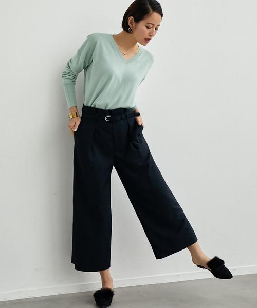 green label relaxing（グリーンレーベルリラクシング）の「■■■KC T/R ハイウエスト ベルト ワイドパンツ ◆（その他パンツ・レディース・ベージュ/オリーブ/ネイビー・36/38）」の10枚目の写真