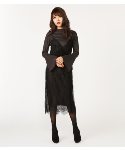 Rienda リエンダ の レイヤードレースキャミop ワンピース Wear